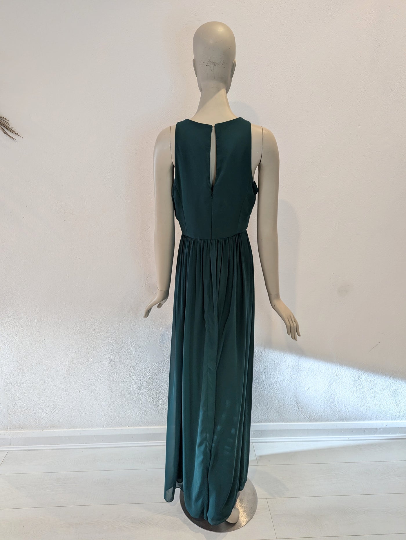 Green chiffon halter dress 10 RRP £220