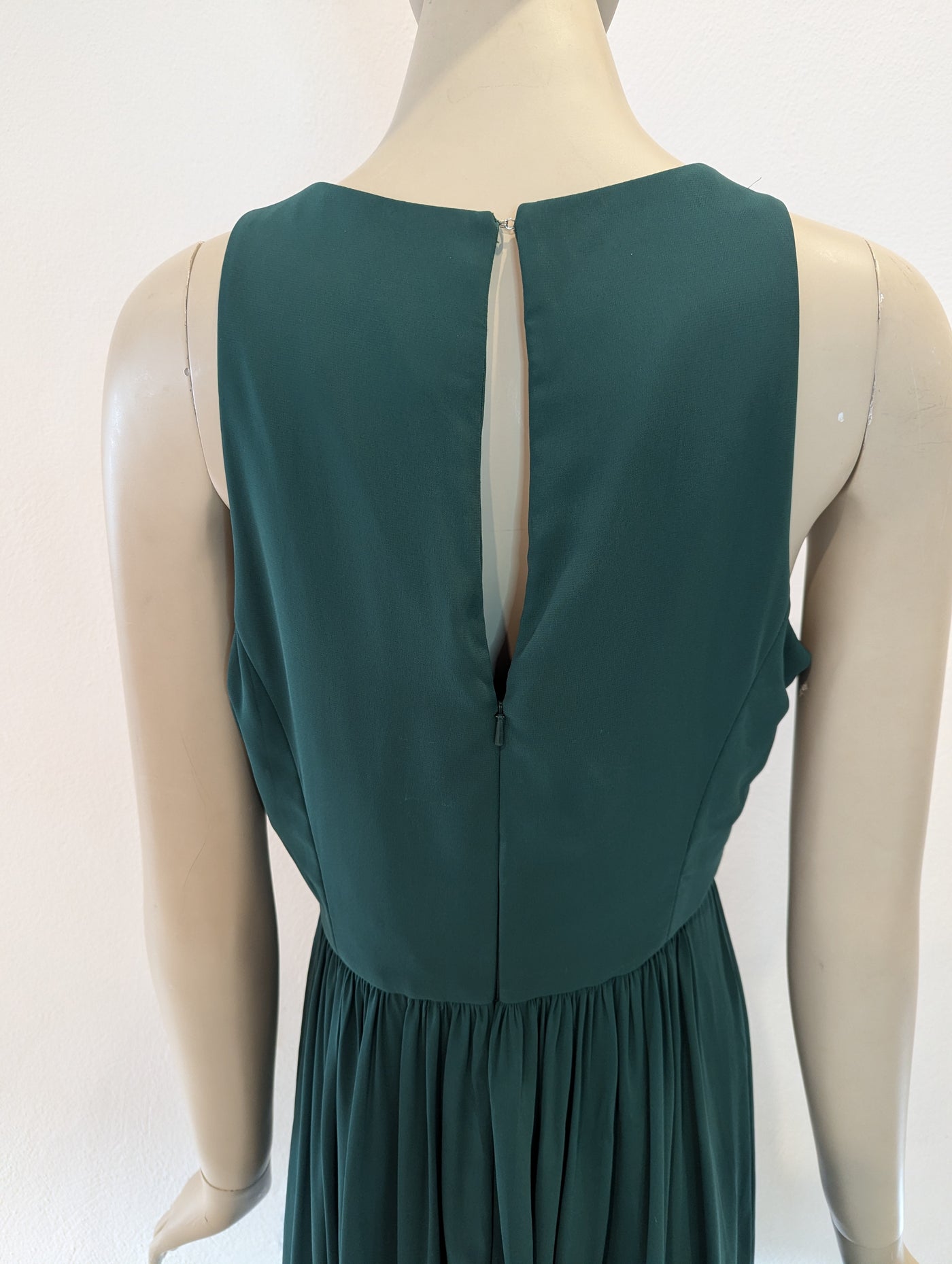 Green chiffon halter dress 10 RRP £220