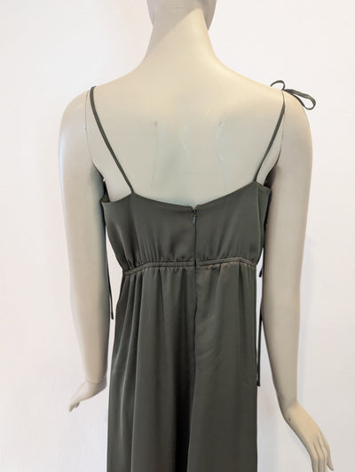 Khaki tie shoulder dress 12 RRP £265