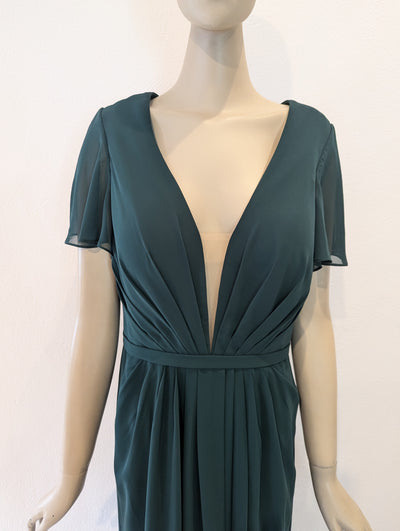 Green capped sleeve dress 16