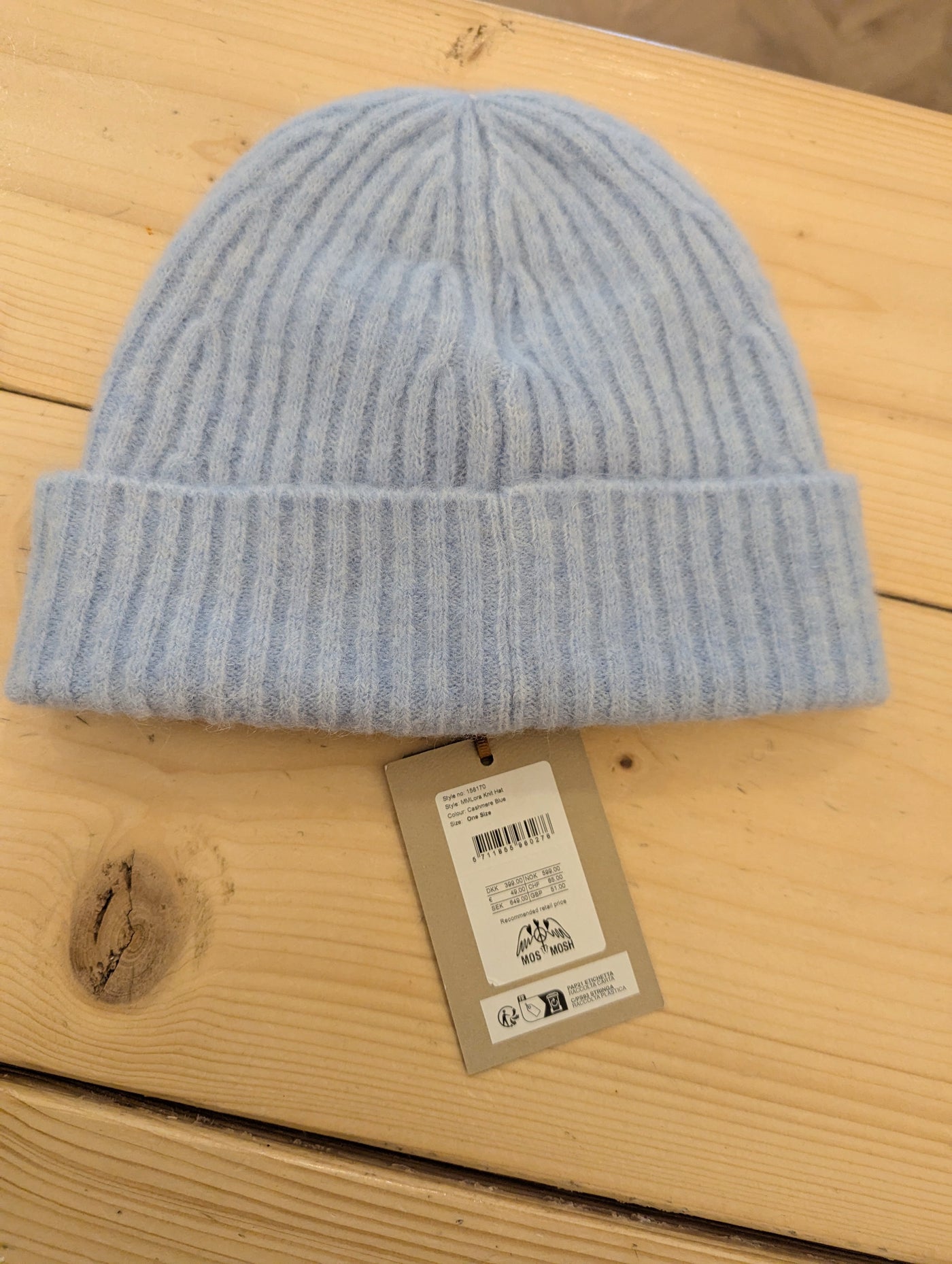 Mos Mosh Cashmire Blue Knit Hat NWT RRP £51