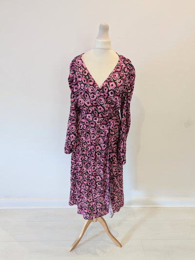 River Island Pink Flower Wrap Dress 10 NWT