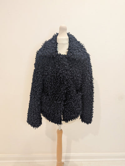 Zara Navy Fluffy Jacket S