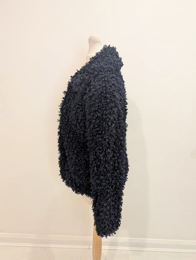 Zara Navy Fluffy Jacket S