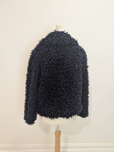 Zara Navy Fluffy Jacket S