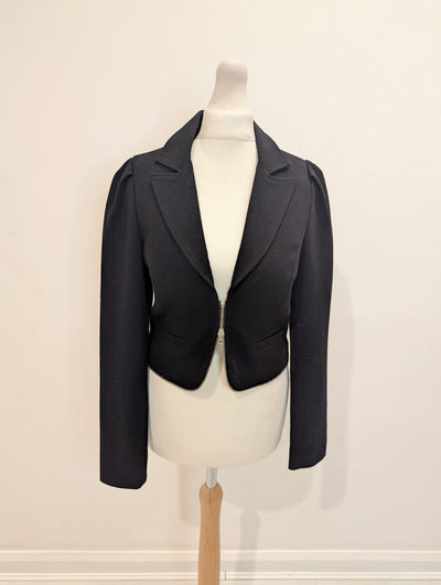Soaked In Luxury Black Cropped Zip Jacket XS