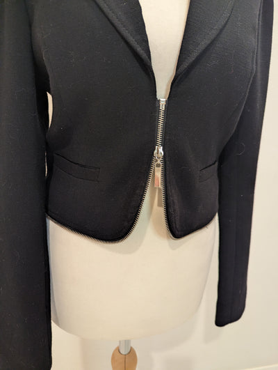 Soaked In Luxury Black Cropped Zip Jacket XS