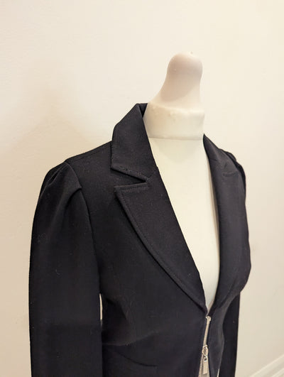 Soaked In Luxury Black Cropped Zip Jacket XS