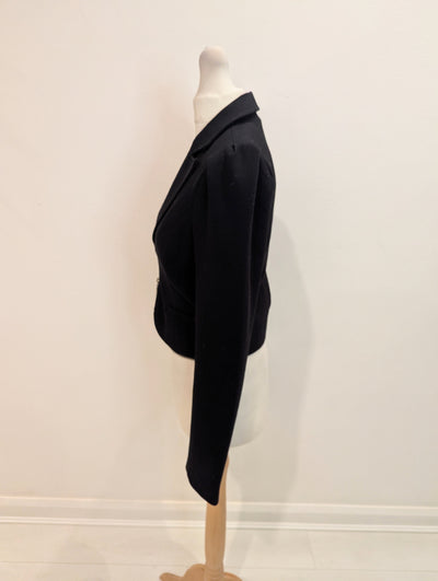 Soaked In Luxury Black Cropped Zip Jacket XS