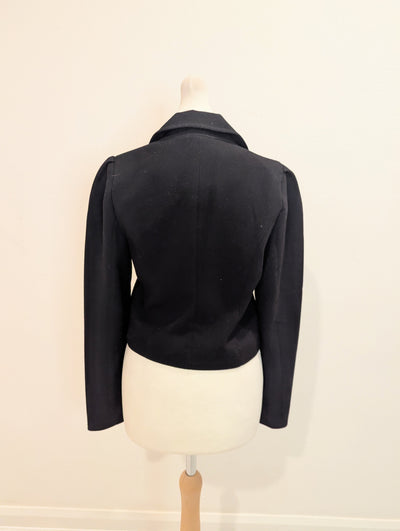 Soaked In Luxury Black Cropped Zip Jacket XS