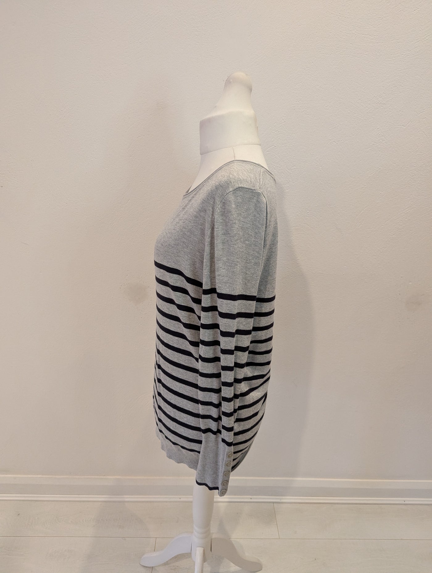 Mint Velvet Grey Stripe Jumper 16