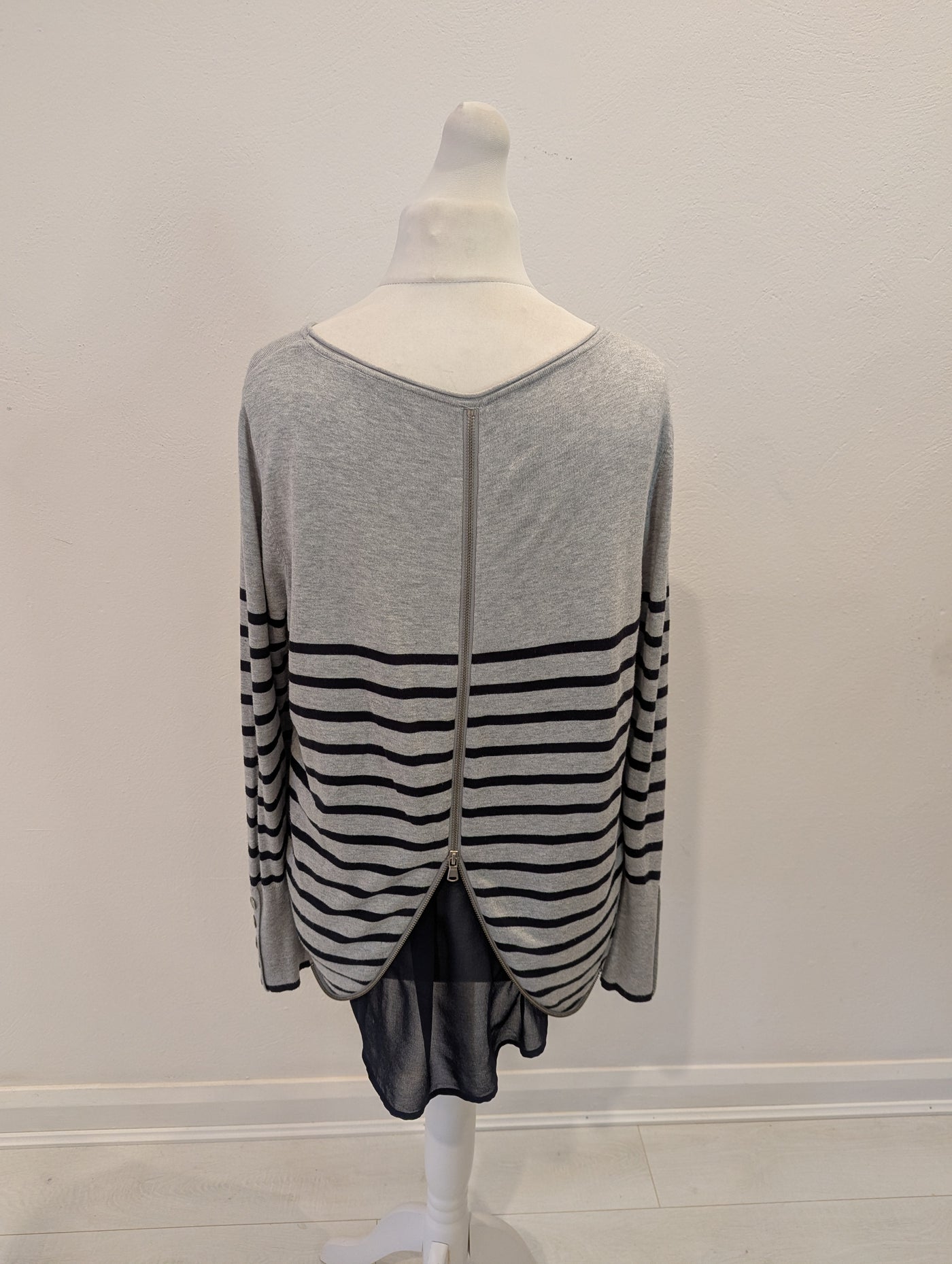 Mint Velvet Grey Stripe Jumper 16