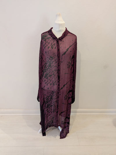 Rundholz Burgundy Shirt Dress Small