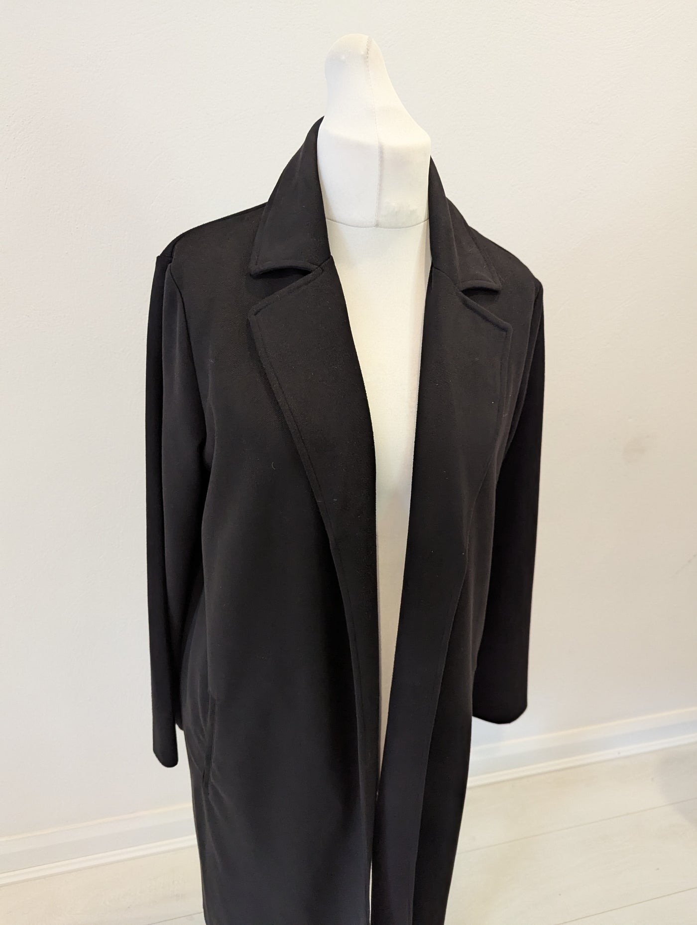 Zara black duster coat L