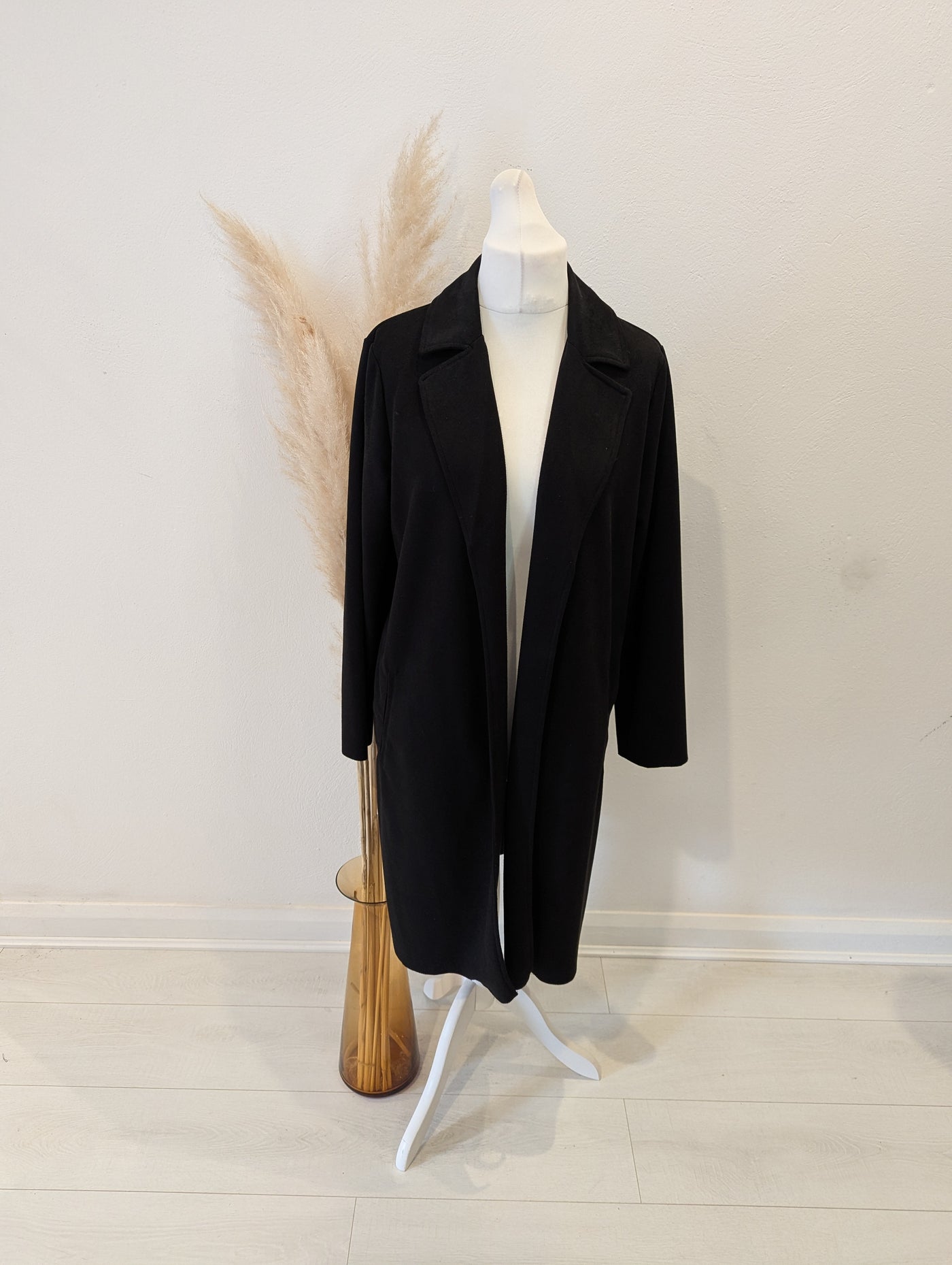 Zara black duster coat L