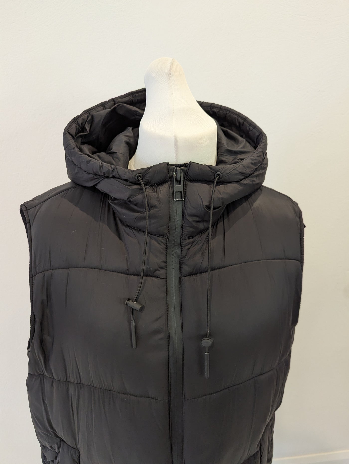 Zara black long gilet L