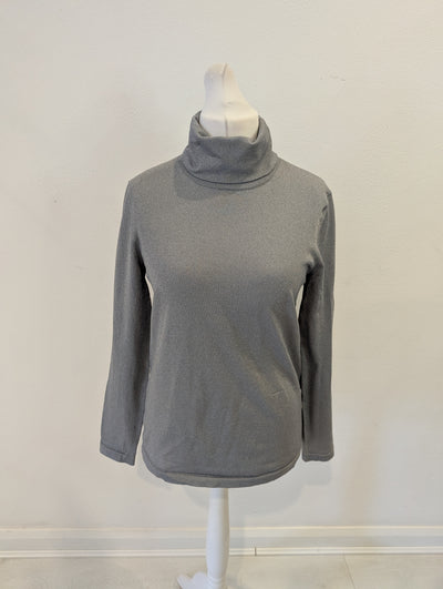 Reiss Silver Polo Neck Top L