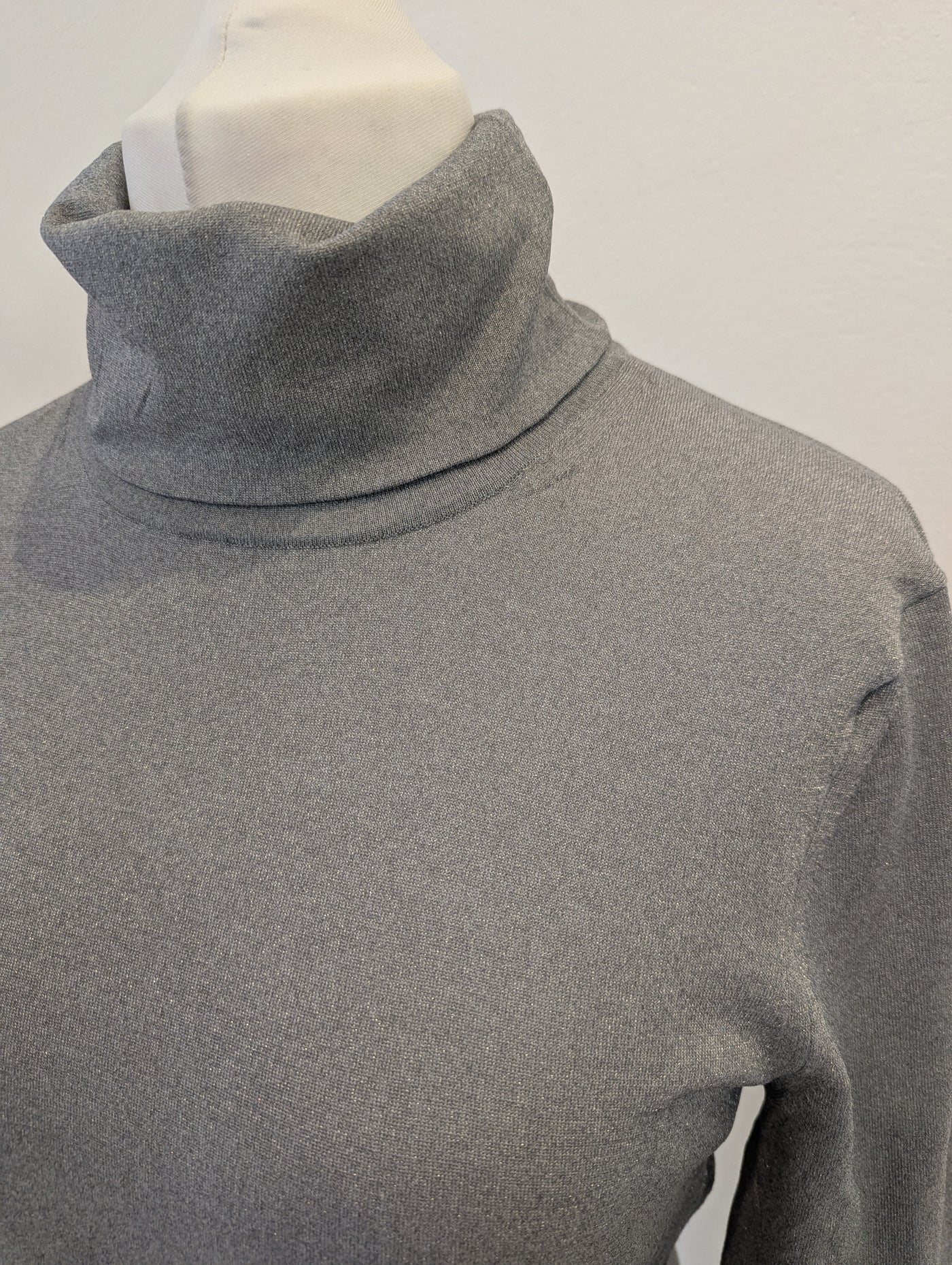 Reiss Silver Polo Neck Top L