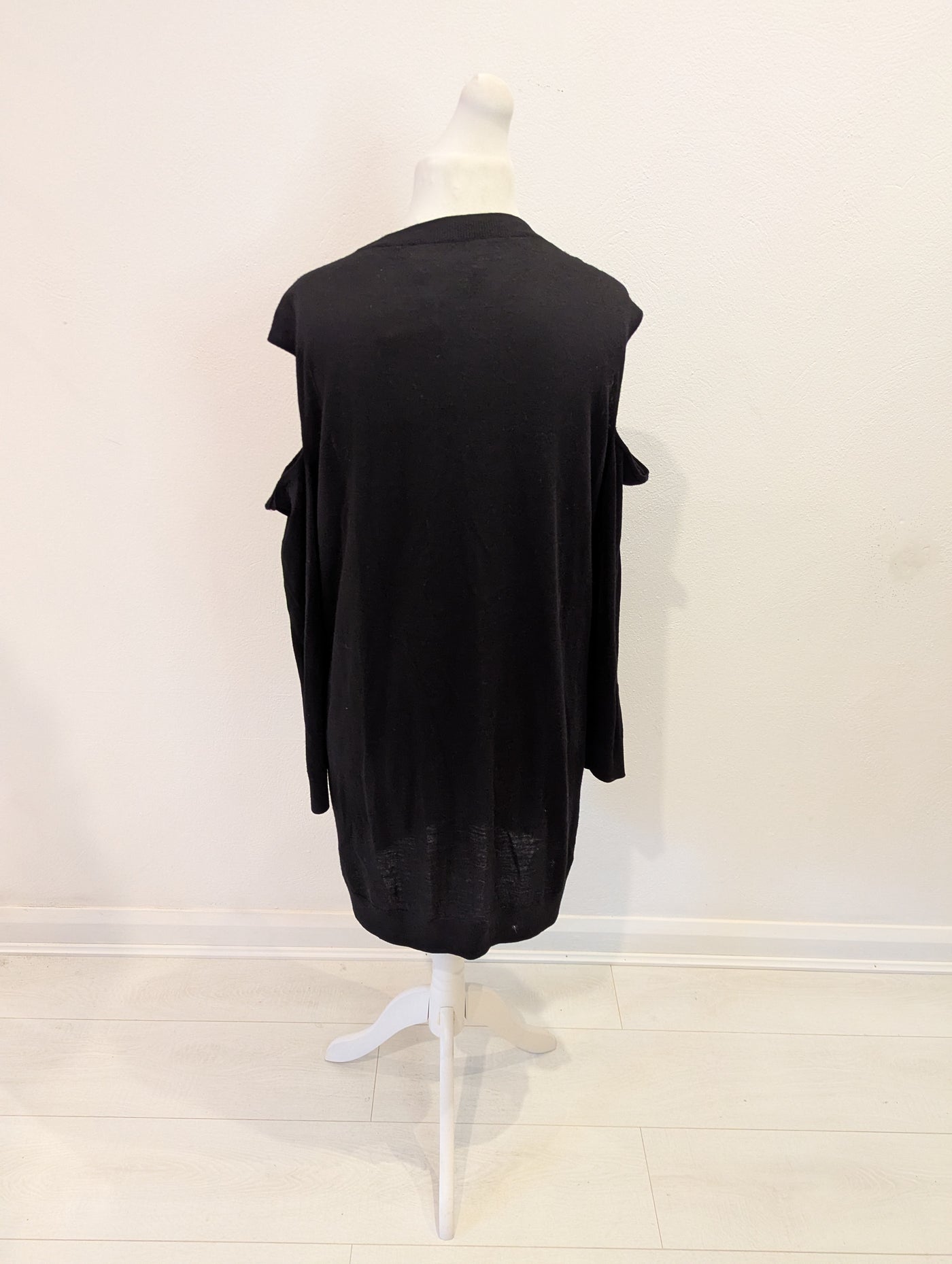 All Saints Black Merino Cold Shoulder dress L