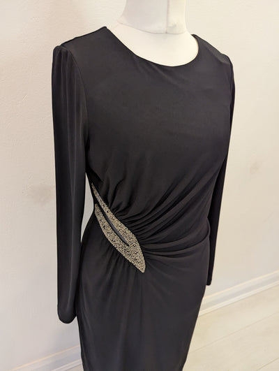 Biba Black/ Gold Ruched Dress 16