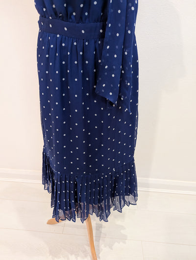 Phase Eight Navy Polka Dot Dress 10