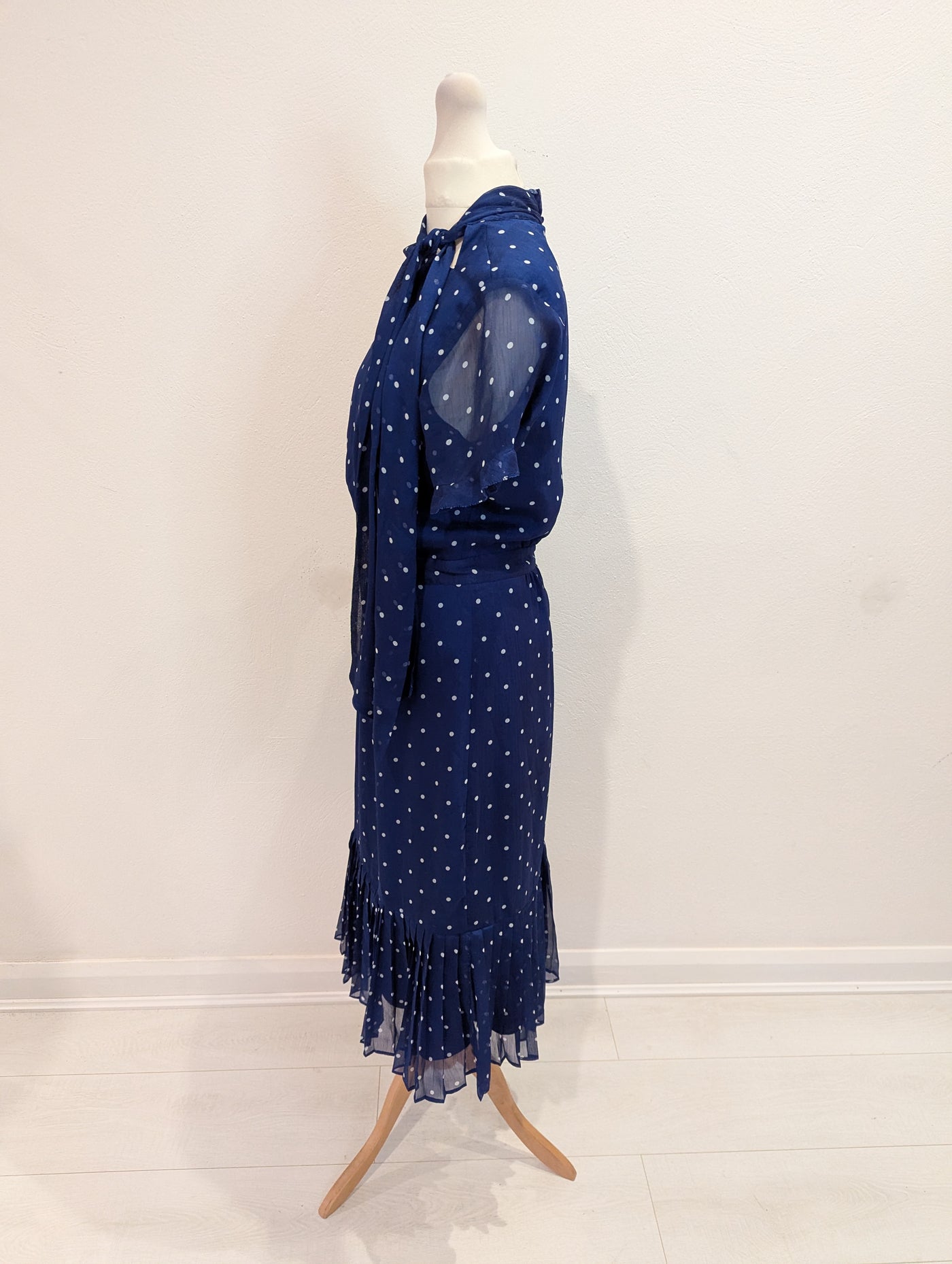 Phase Eight Navy Polka Dot Dress 10