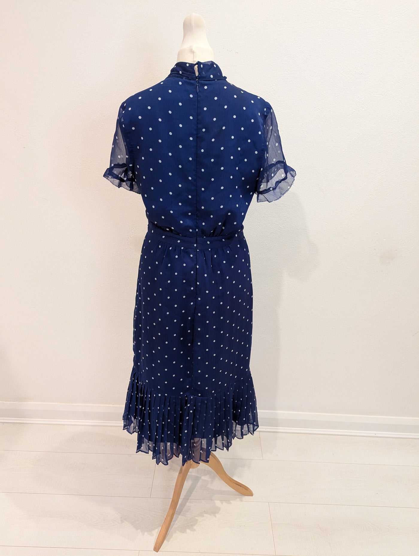 Phase Eight Navy Polka Dot Dress 10