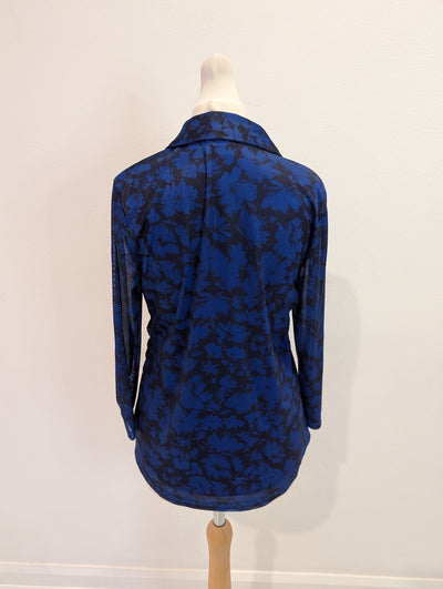 Cable & Gauge Blue Black print top SNWT