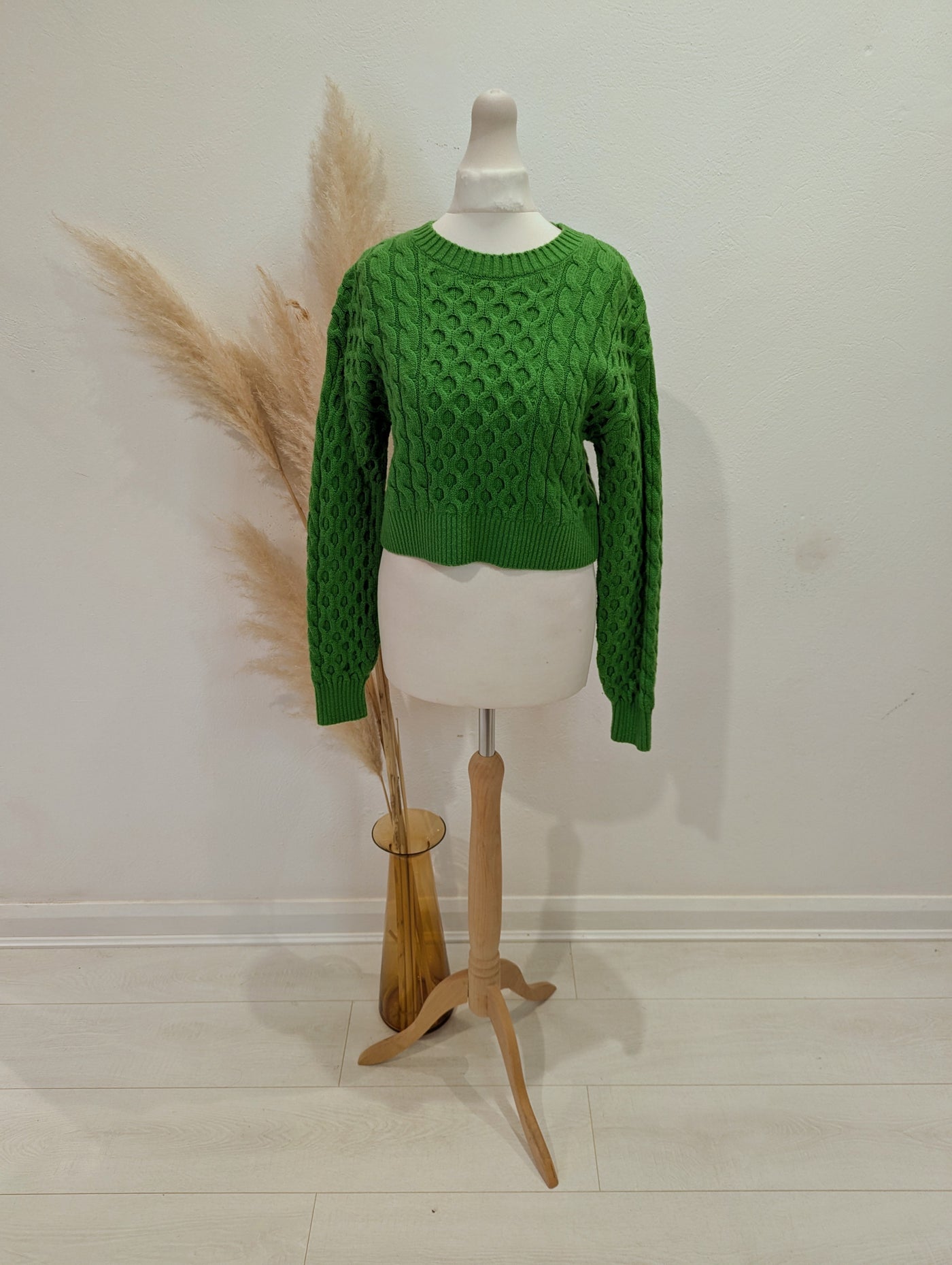 & Other Stories Green Cable Jumper XS