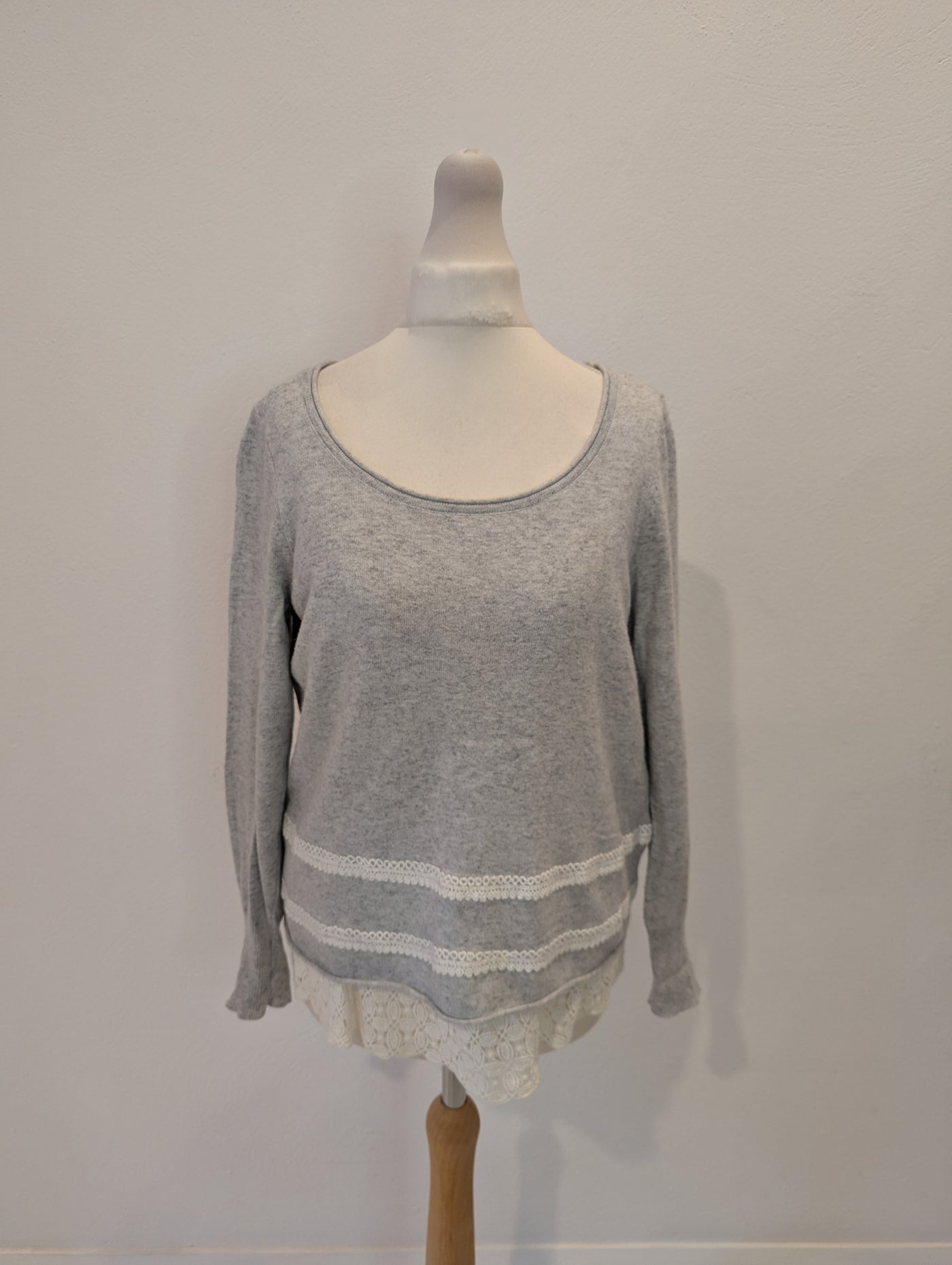 Mint Velvet Grey Lace Trim Jumper 8