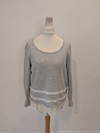 Mint Velvet Grey Lace Trim Jumper 8