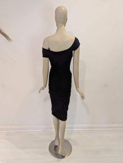 Donna Karan Black  Ruched Dress Small