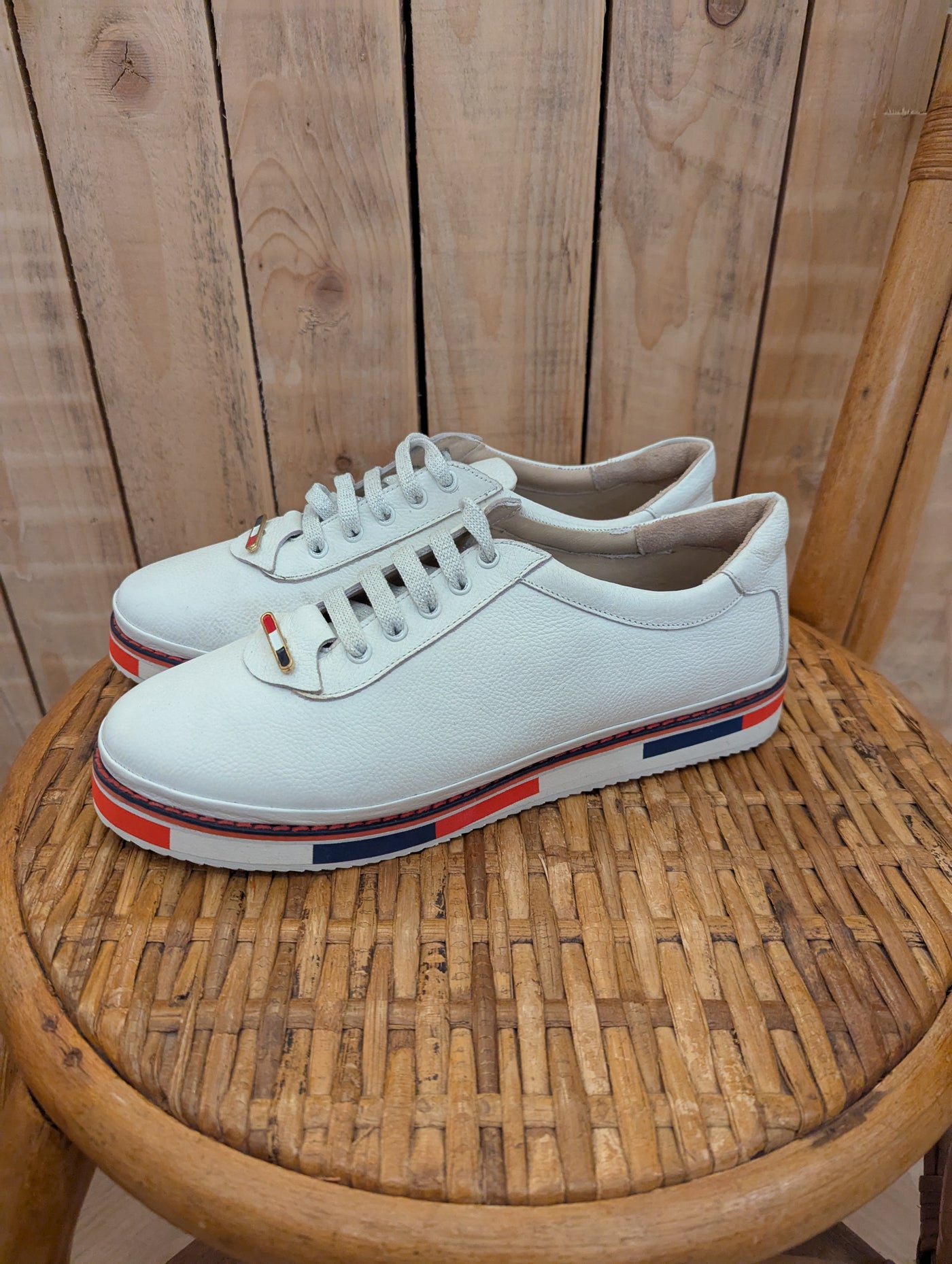 Gumustas White Platform Trainers 8