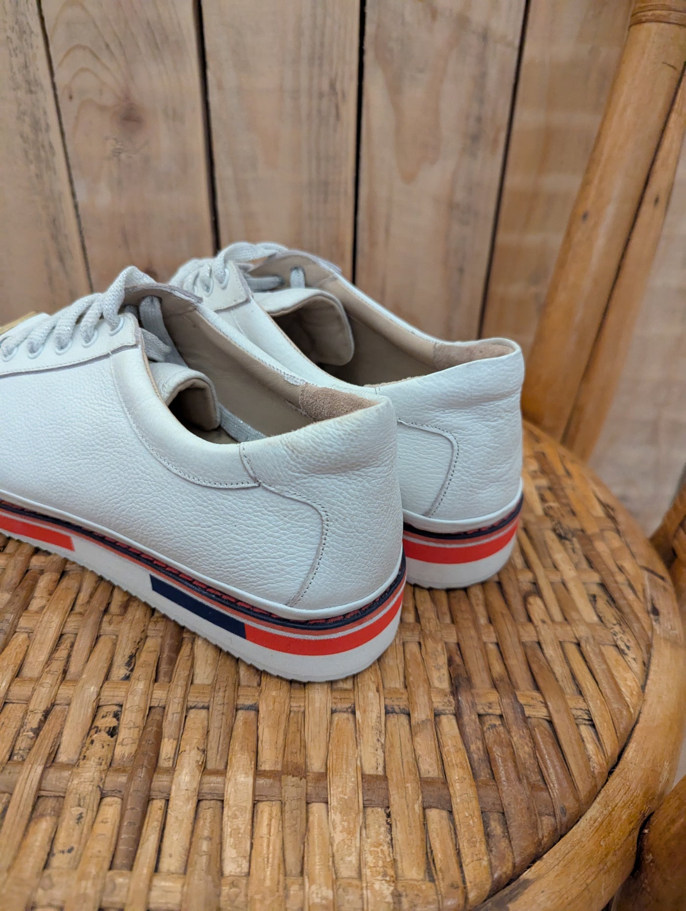 Gumustas White Platform Trainers 8