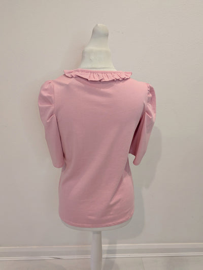 Boden Pink Frill Neck Tshirt 14