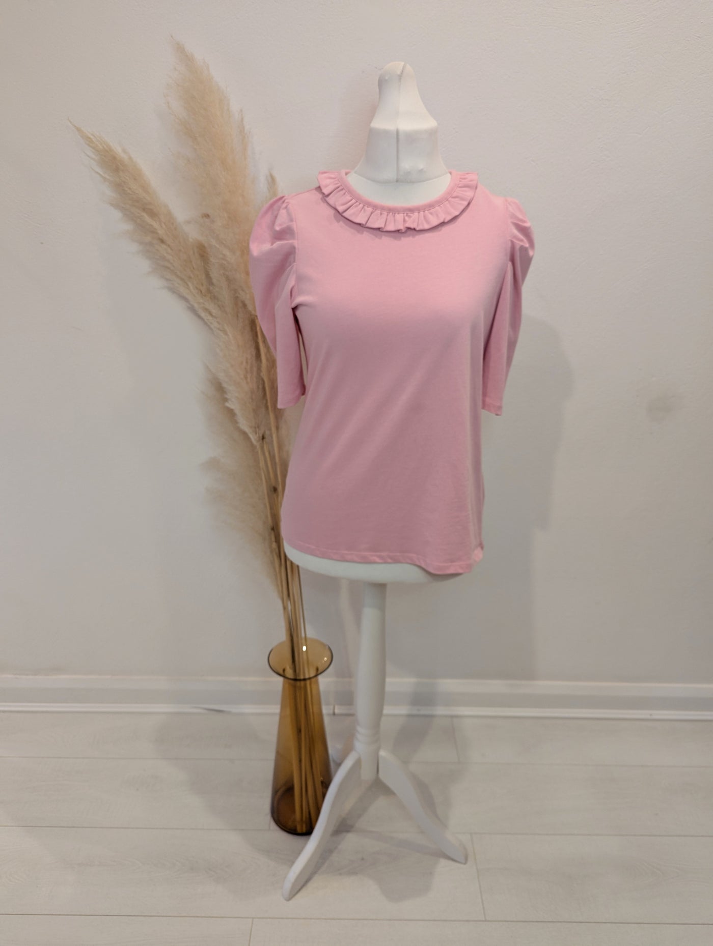 Boden Pink Frill Neck Tshirt 14