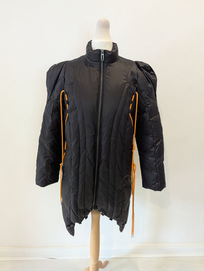 Open Asthetic Black Puffa Coat Small