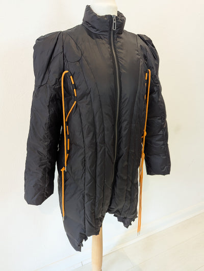 Open Asthetic Black Puffa Coat Small