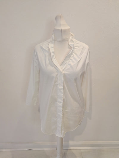 Cos White Frill Shirt 40