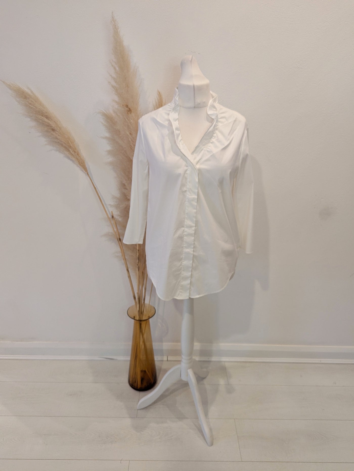 Cos White Frill Shirt 40