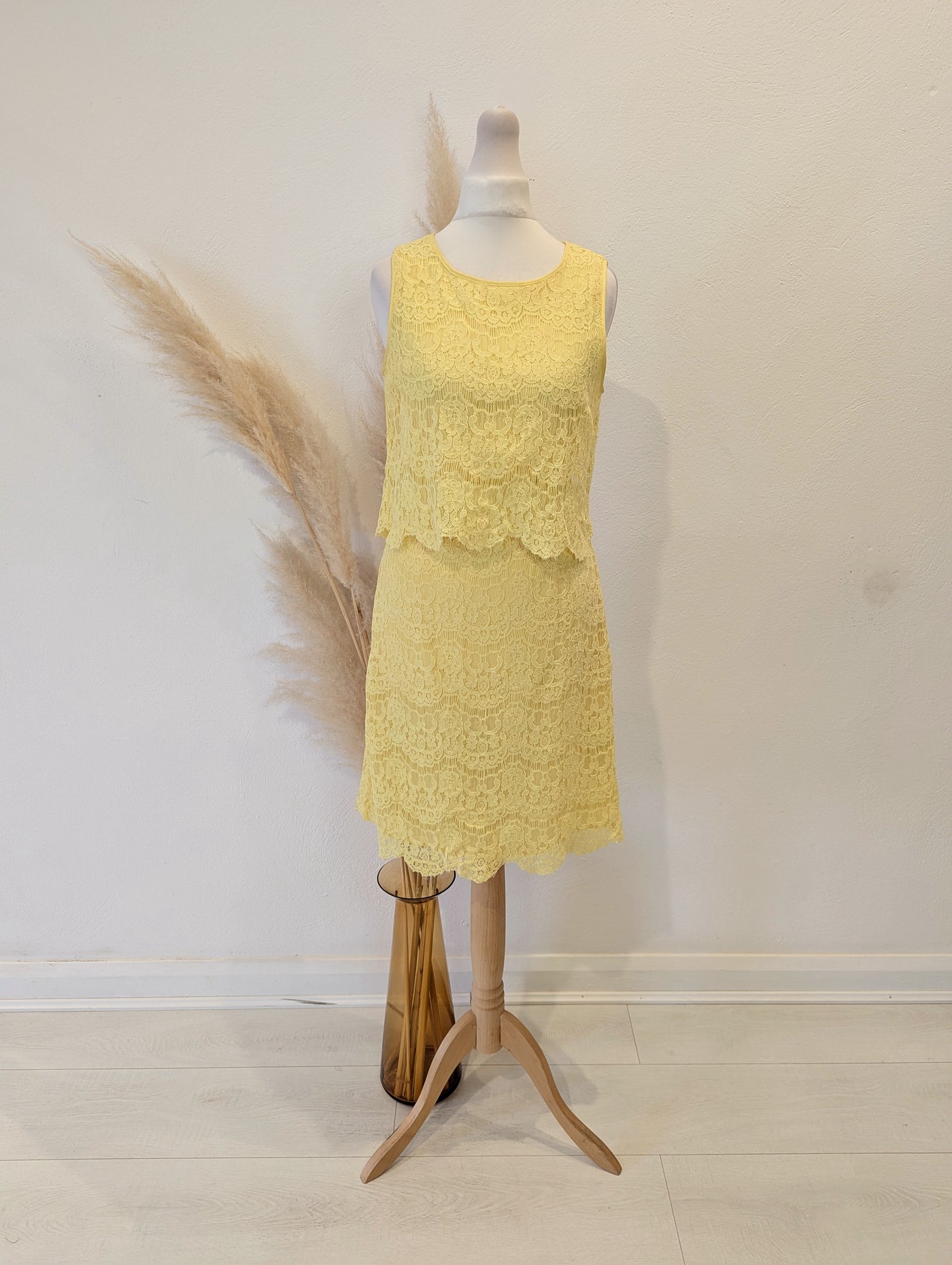 Armani Jeans Yellow Lace Dress 38