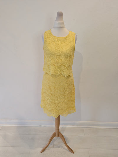 Armani Jeans Yellow Lace Dress 38