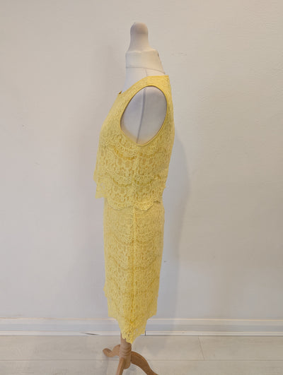 Armani Jeans Yellow Lace Dress 38