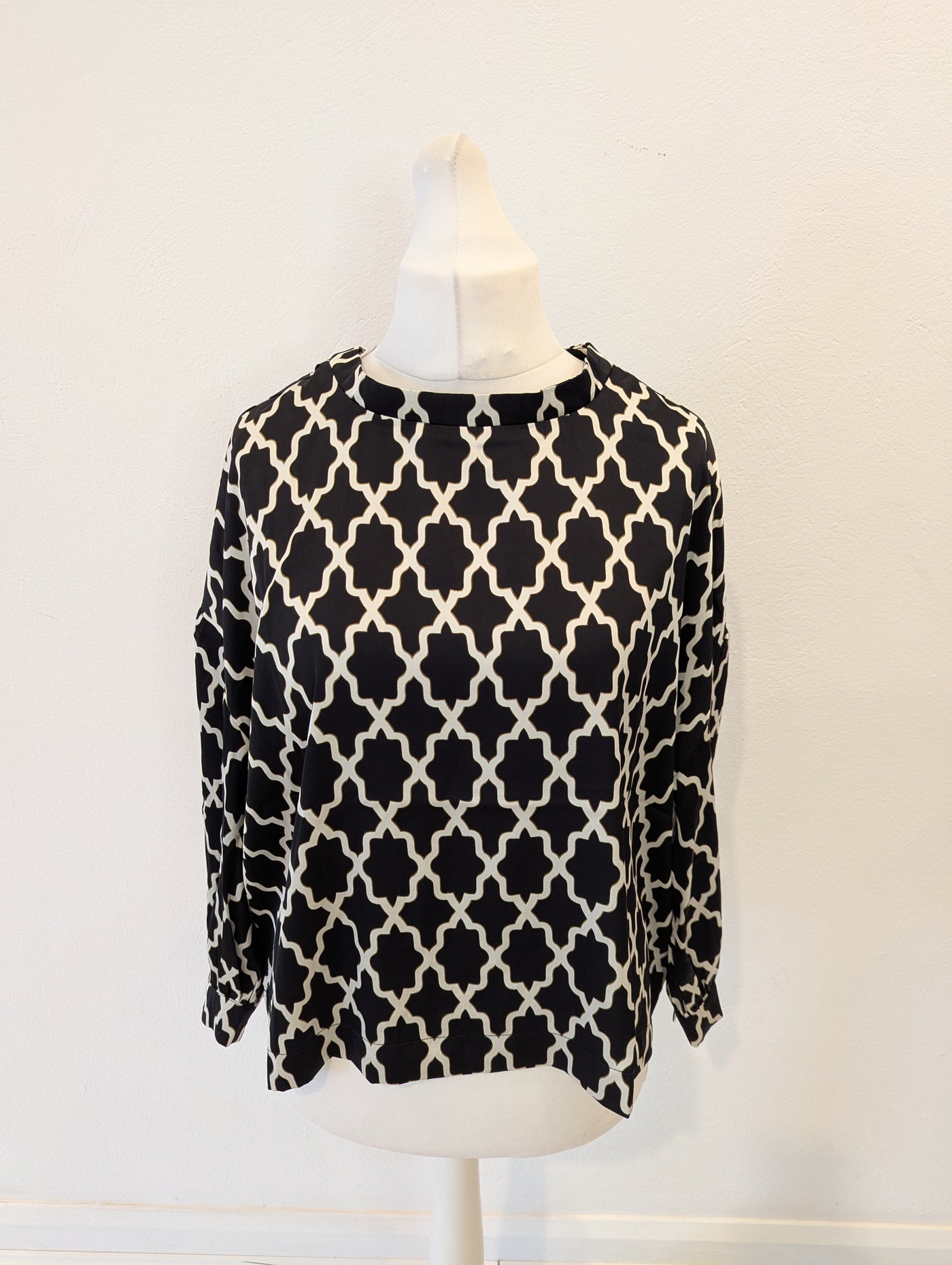 Anonyme Black tile print Top L