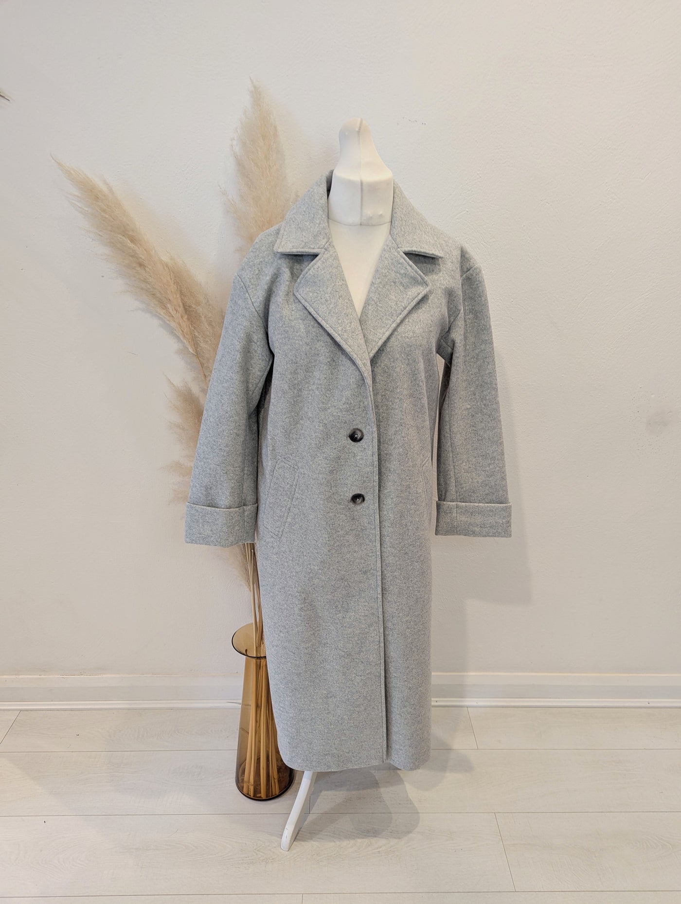 River Island Grey Duster Coat 12 NWT