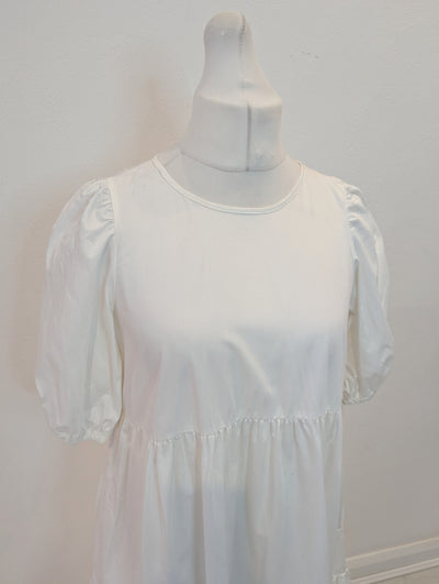 Zara White Tiered Dress L
