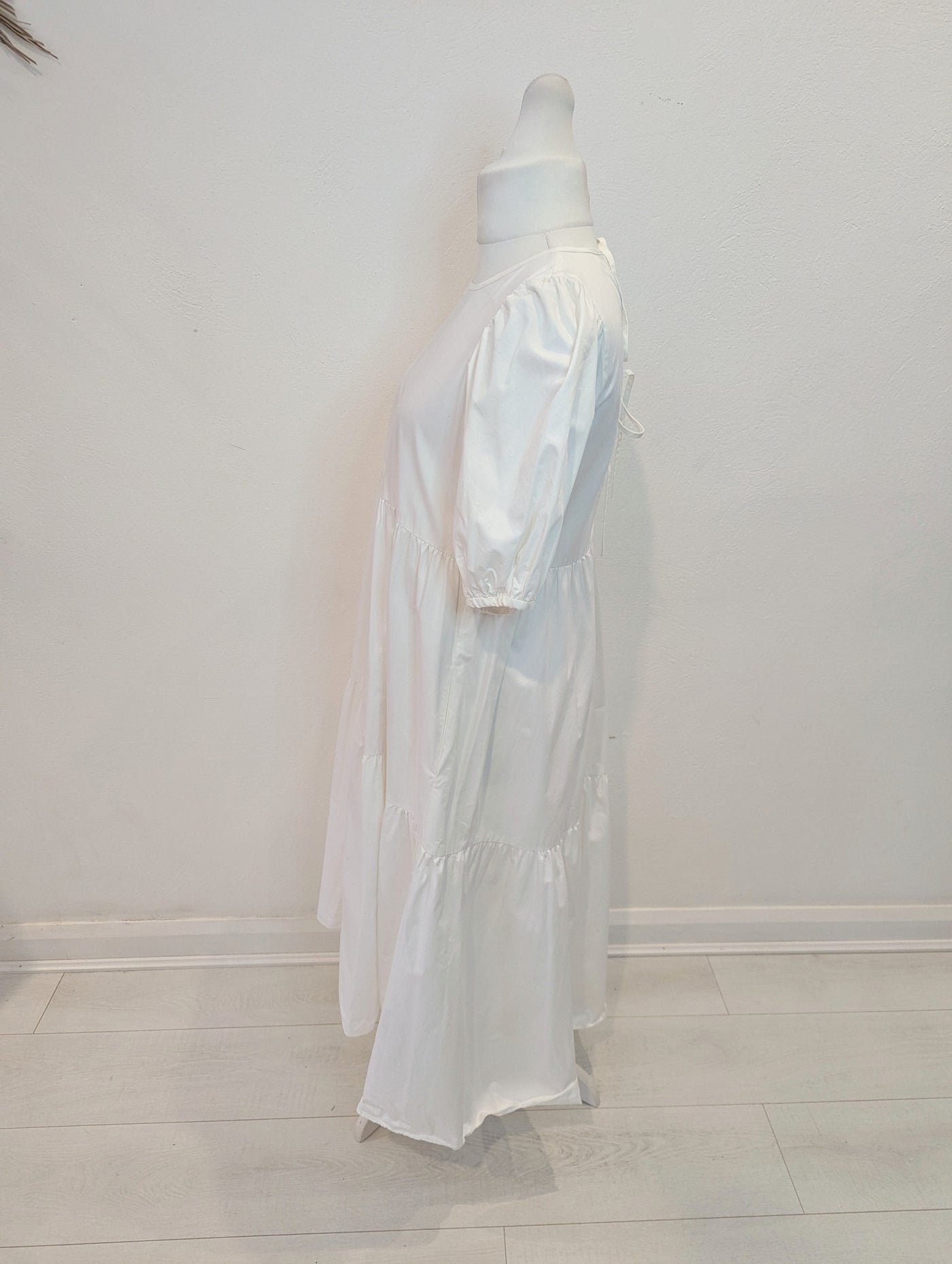 Zara White Tiered Dress L