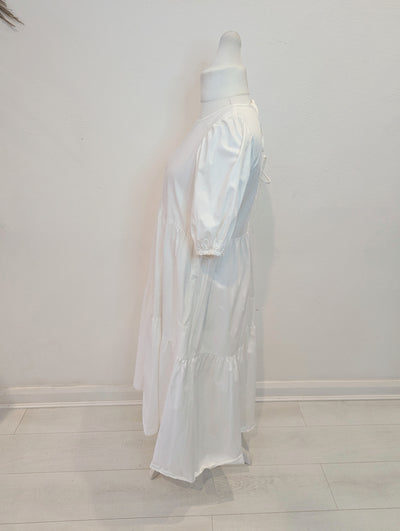 Zara White Tiered Dress L