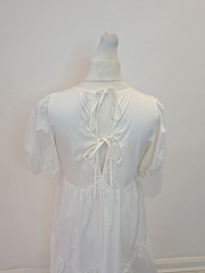 Zara White Tiered Dress L
