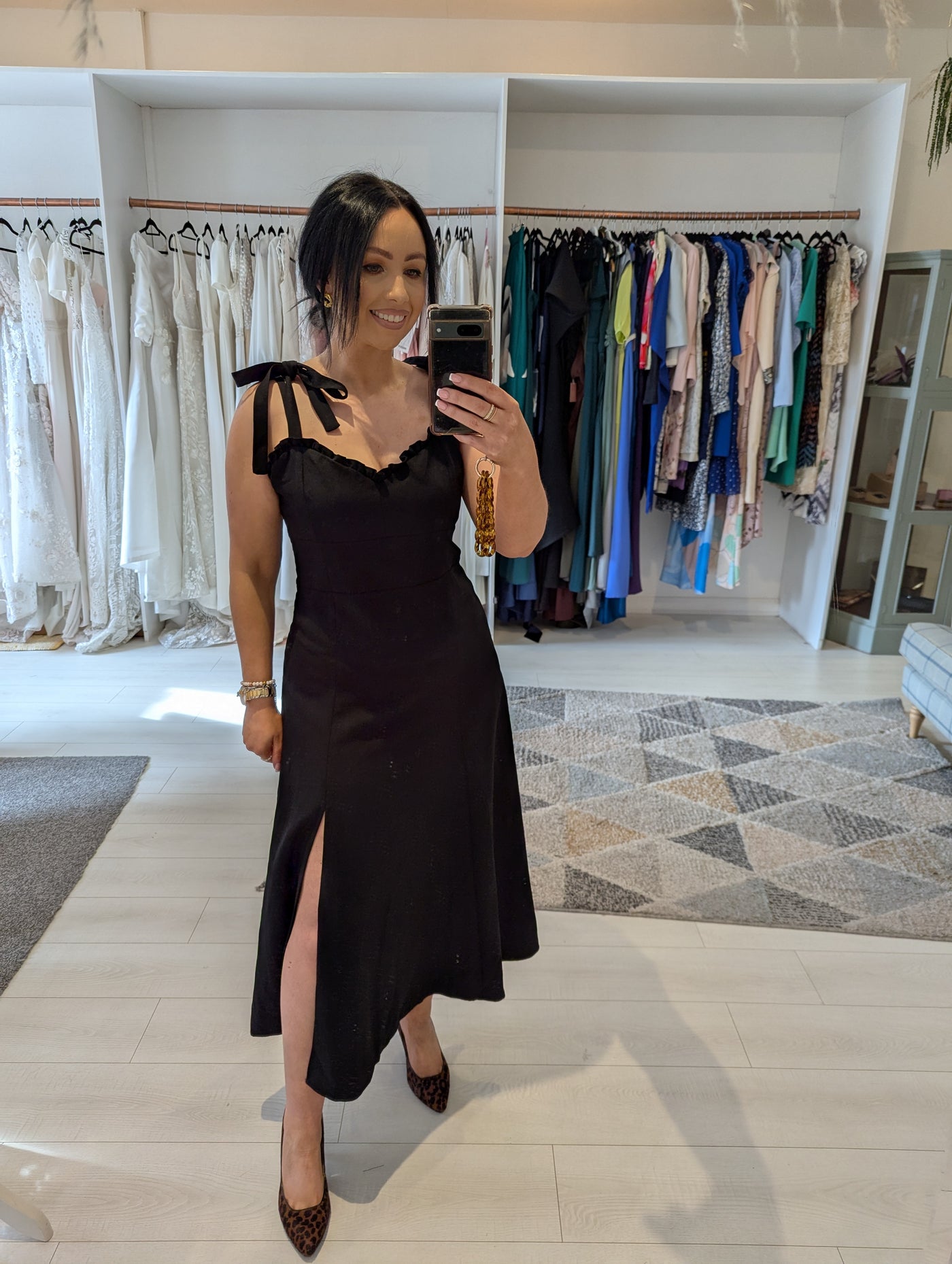 Reiss Black Yanna Dress 14